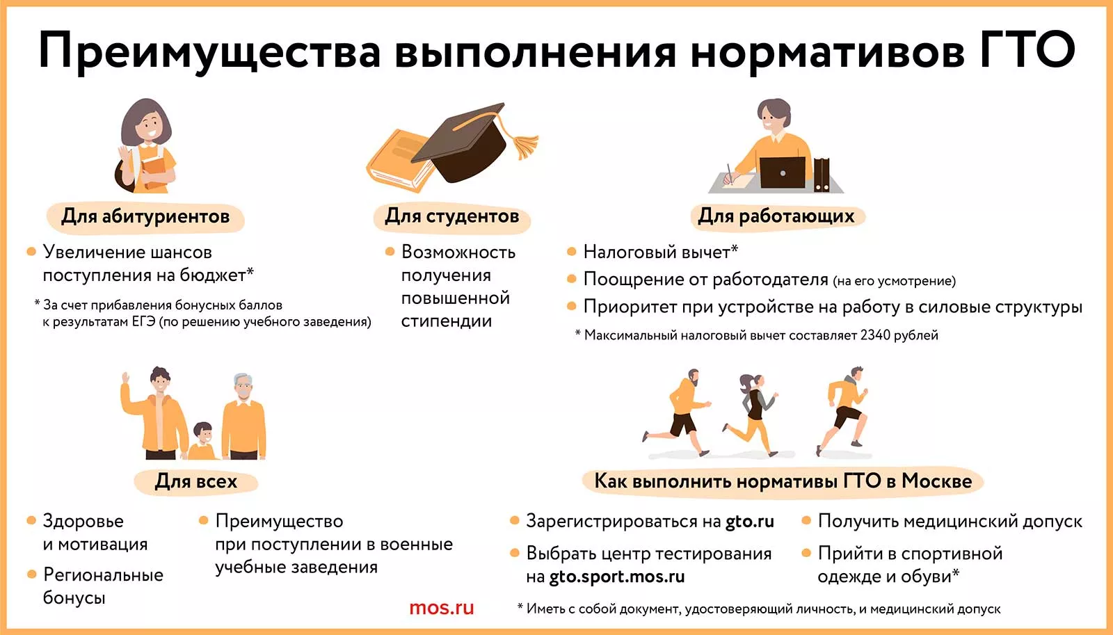 Преимущества выполнения нормативов ГТО