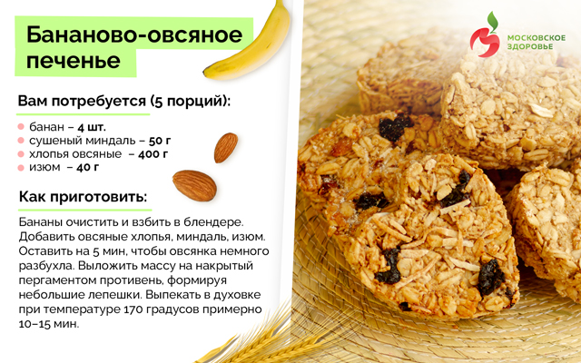 Бананово-овсяное печенье 
